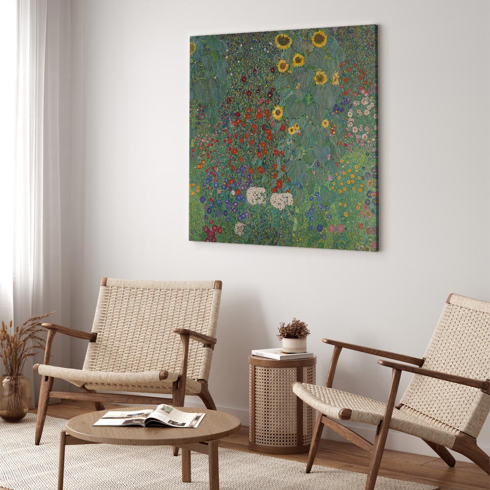 Canvas Print - Rural Garden With Sunflowers