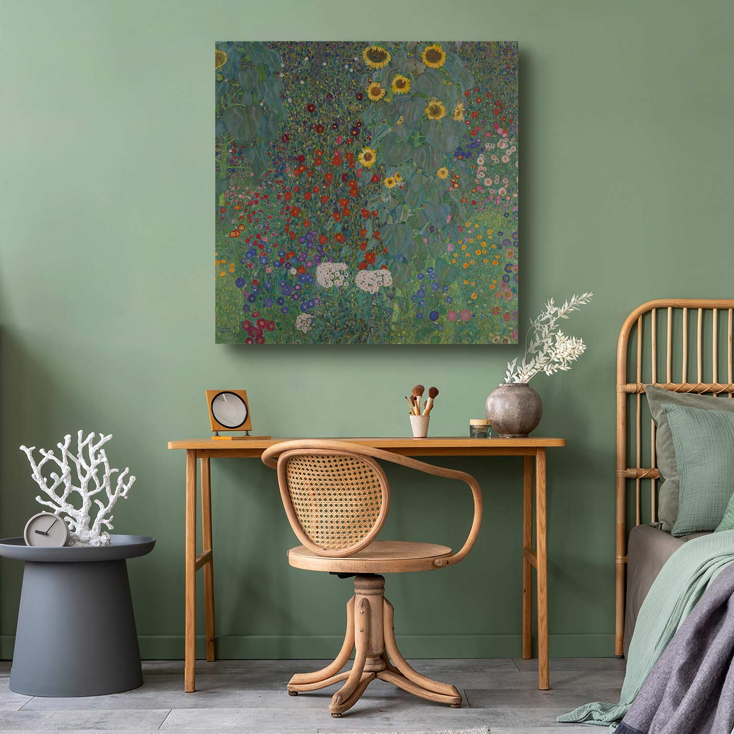 Klimt Sunflower Farm Garden Multicolor Canvas Print