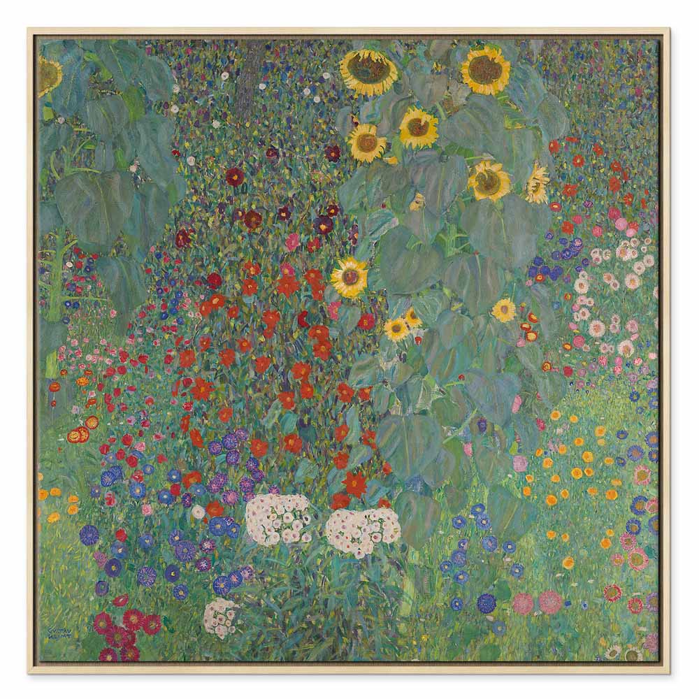 Klimt Sunflower Farm Garden Multicolor Canvas Print