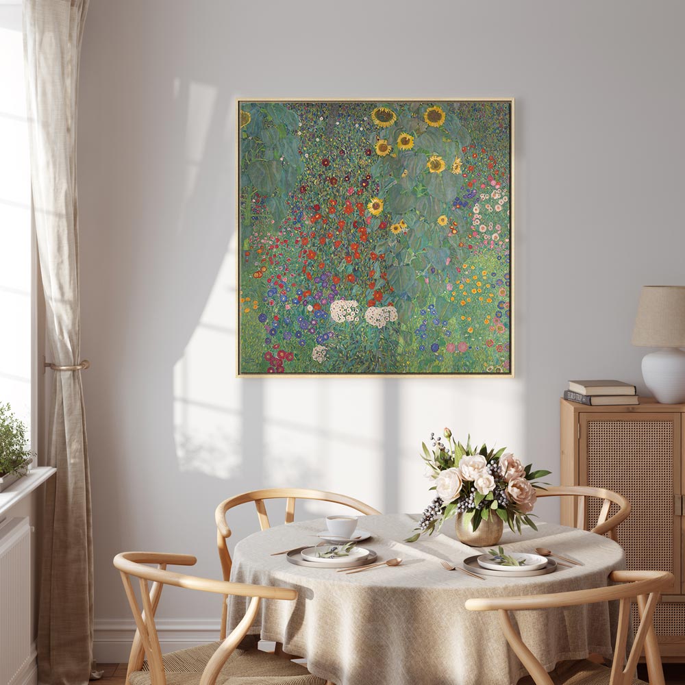 Klimt Sunflower Farm Garden Multicolor Canvas Print