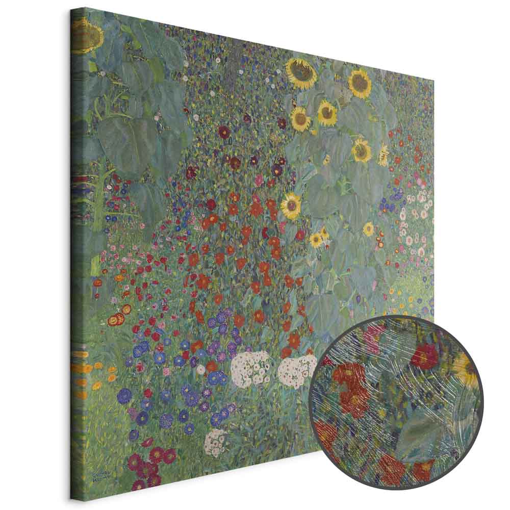 Klimt Sunflower Farm Garden Multicolor Canvas Print