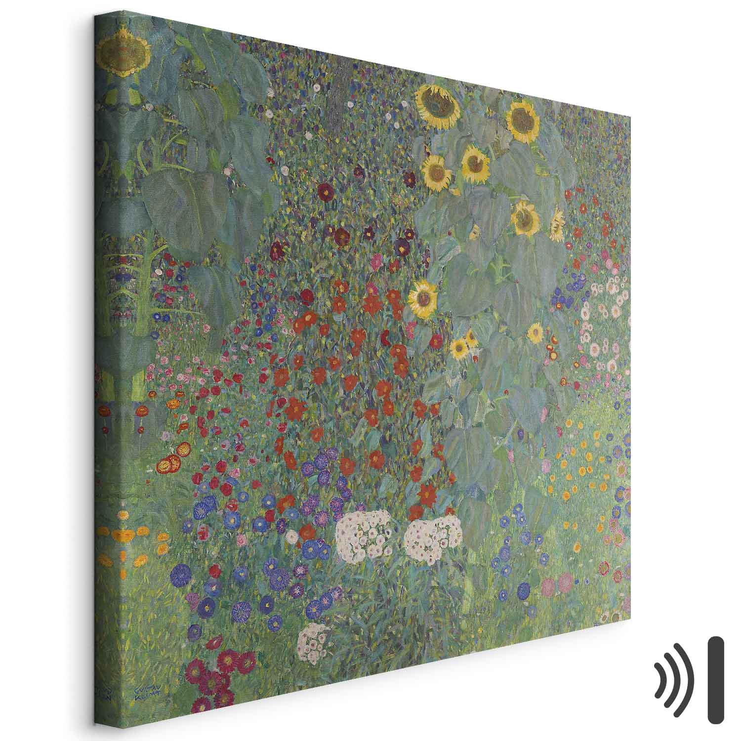 Klimt Sunflower Farm Garden Multicolor Canvas Print
