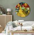 Van Gogh Night Cafe Expressionist Round Canvas Print