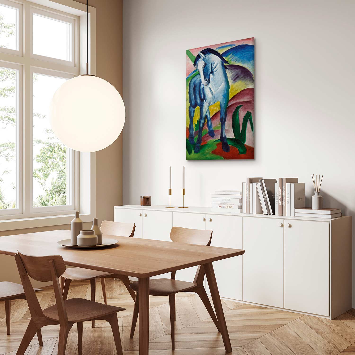 Blue Horse Expressionist Canvas Print