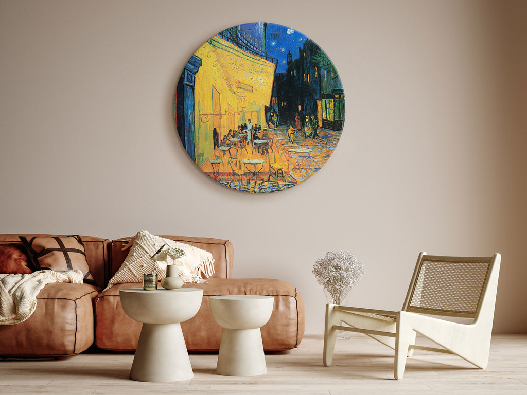 Van Gogh Cafe Terrace at Night Round Canvas Print