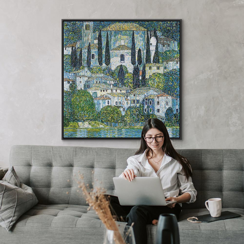 Klimt Church in Cassone Landscape Canvas Print