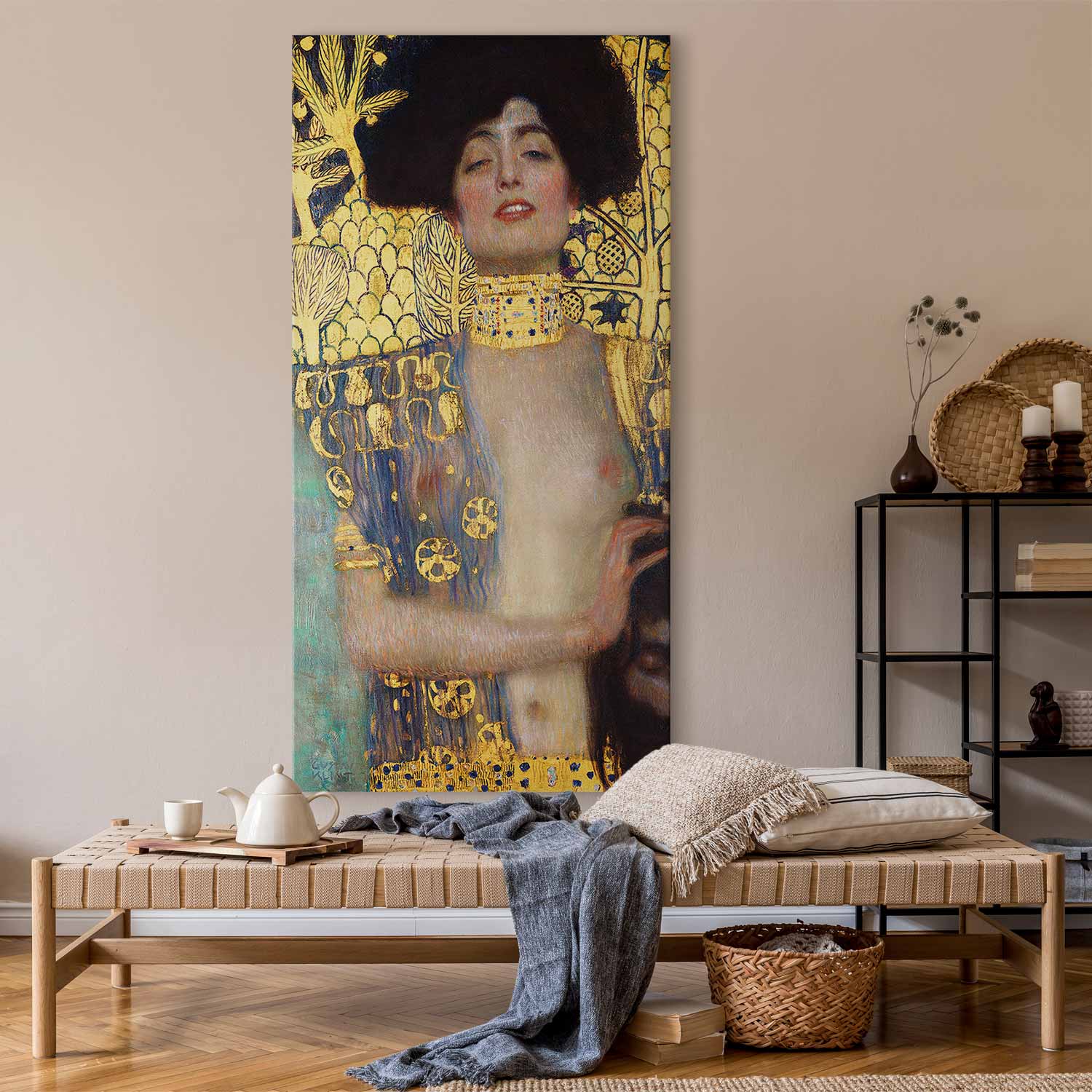 Judith and Holofernes Gold Portrait DIY Large Canvas Print