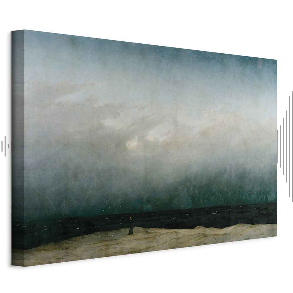 Monk by the Sea Romantic Landscape Canvas Print