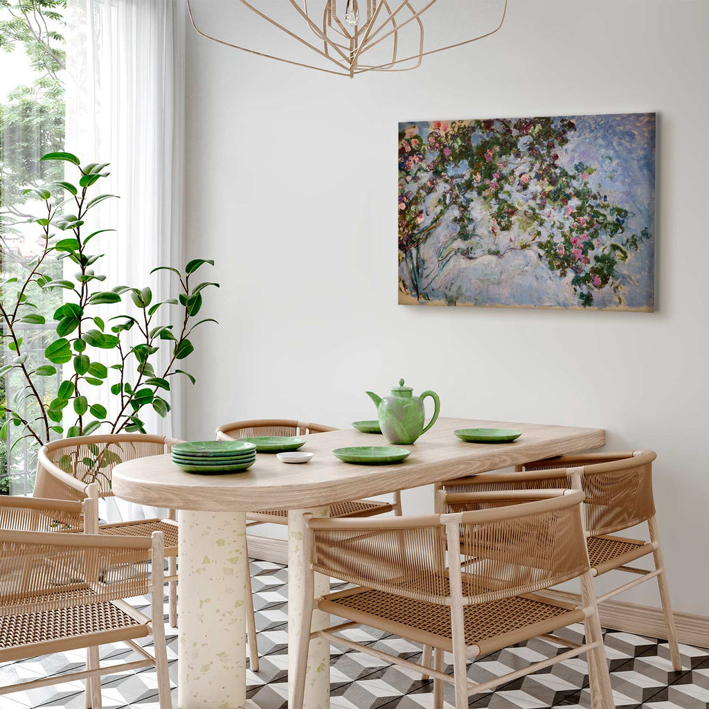 Monet Roses Floral Canvas Print