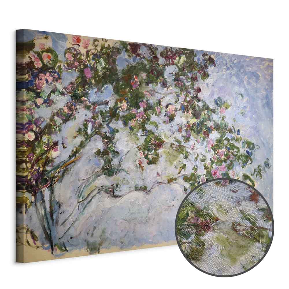 Monet Roses Floral Canvas Print