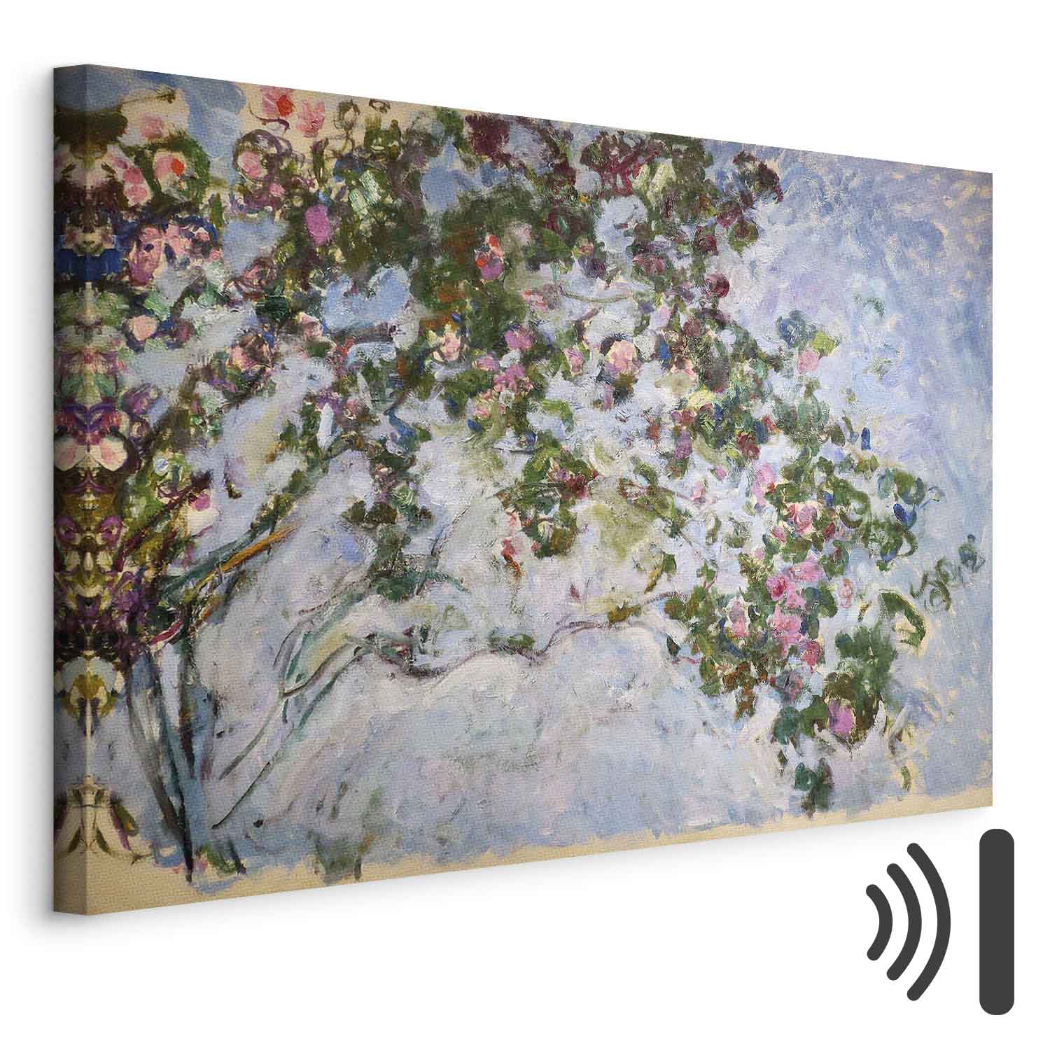 Monet Roses Floral Canvas Print