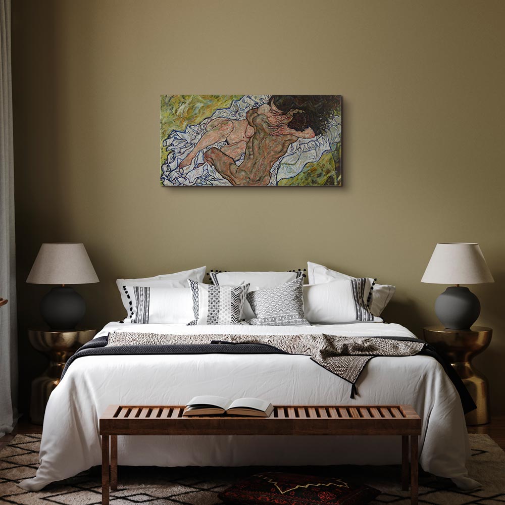 Egon Schiele The Embrace Romantic Canvas Print