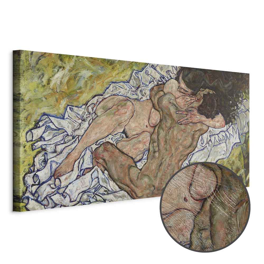 Egon Schiele The Embrace Romantic Canvas Print