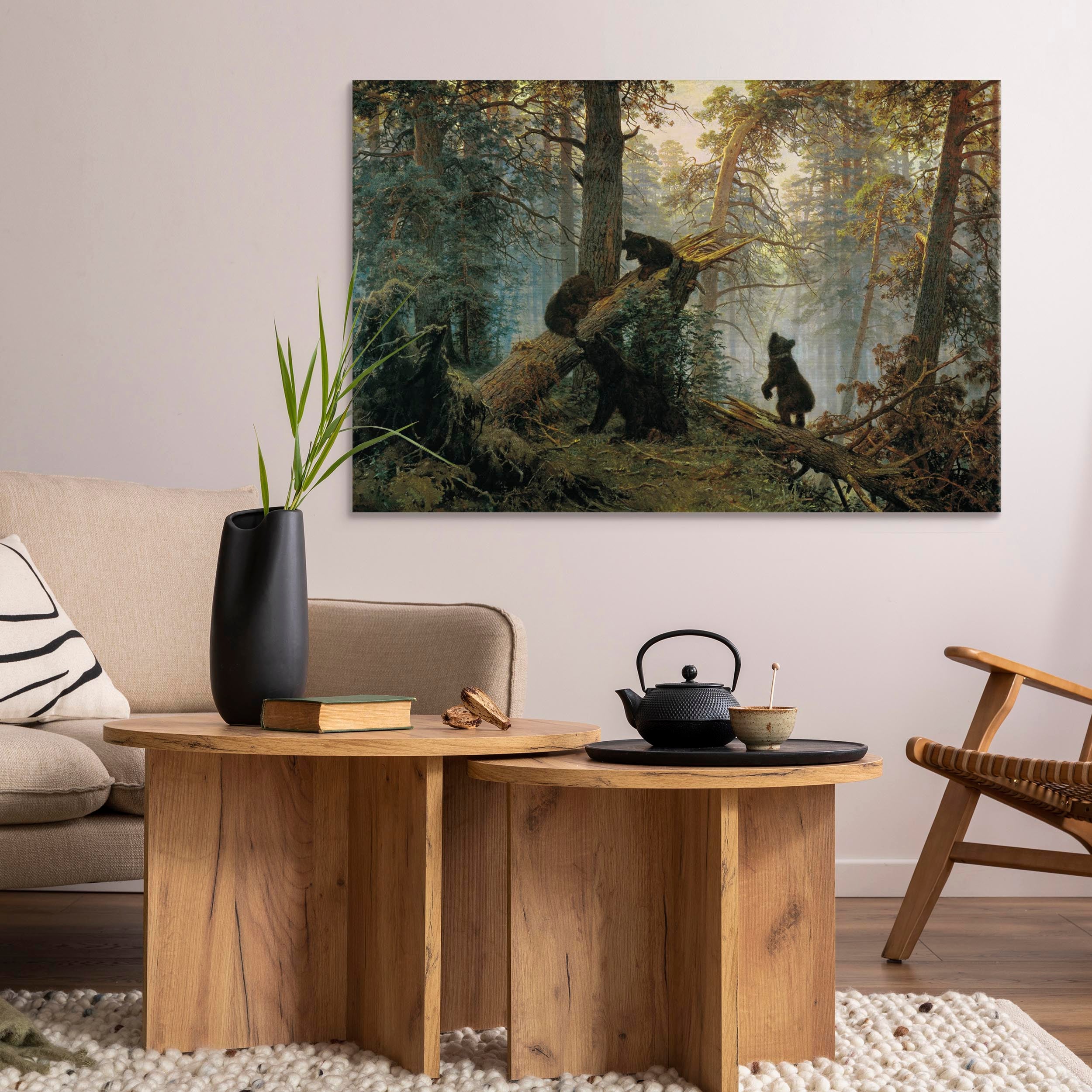Canvas Print Morning in a Pine Forest