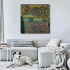 Canvas Print Country House on the Attersee Lake