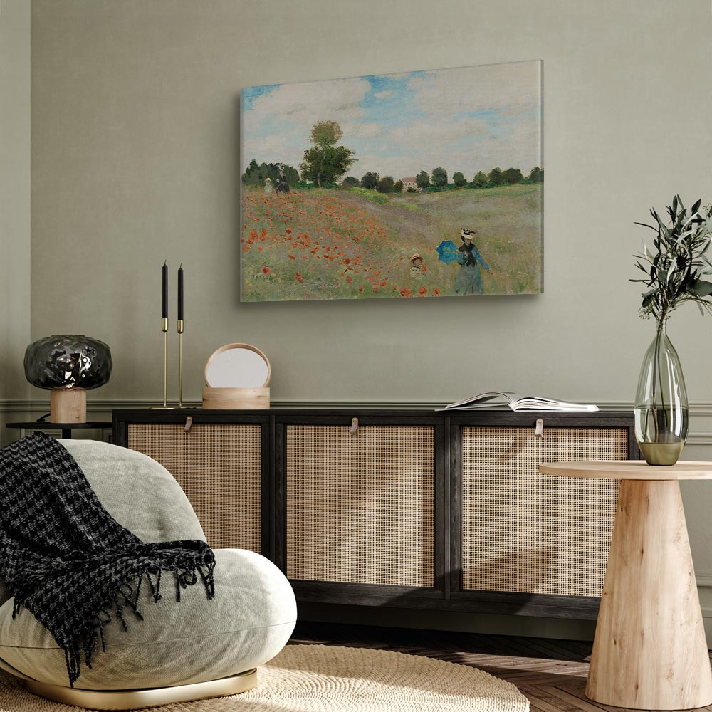 Monet Poppy Field Landscape Classic Canvas Print