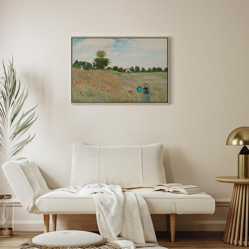 Monet Poppy Field Landscape Classic Canvas Print