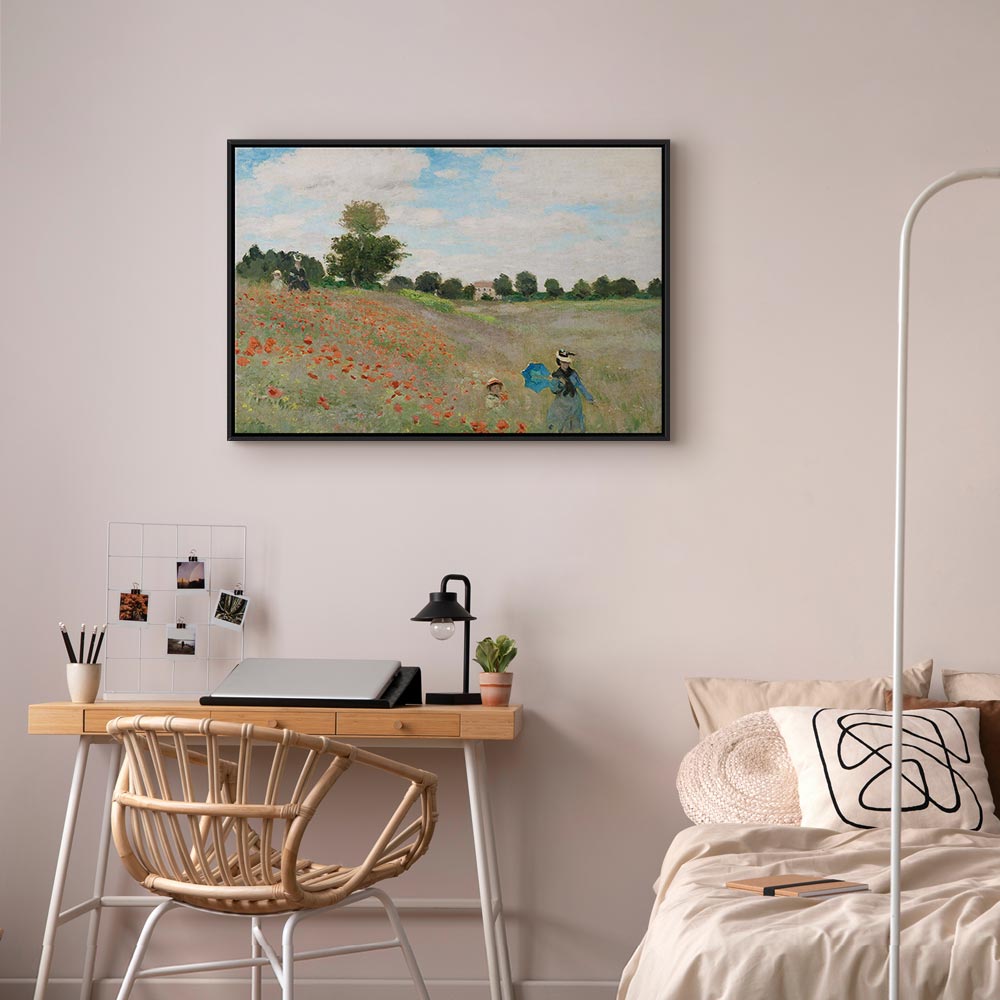 Monet Poppy Field Landscape Classic Canvas Print
