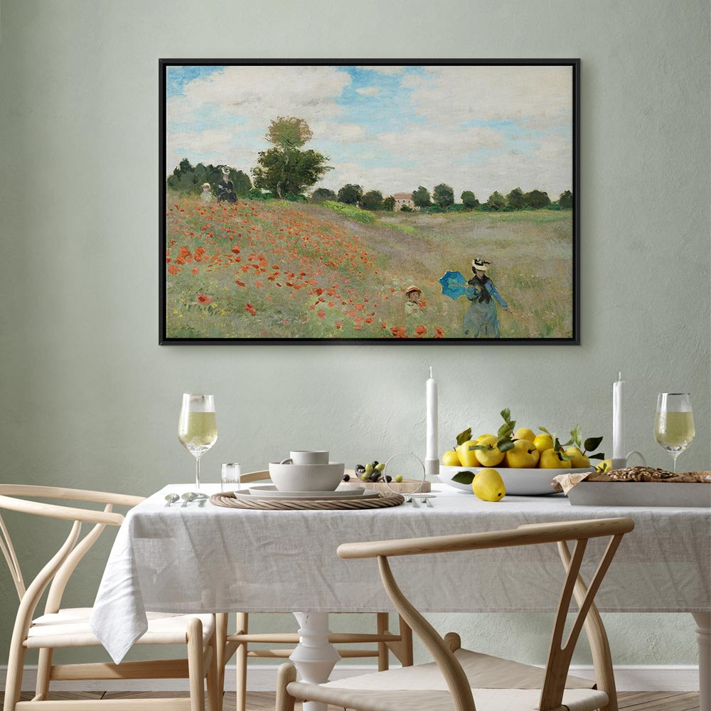 Monet Poppy Field Landscape Classic Canvas Print
