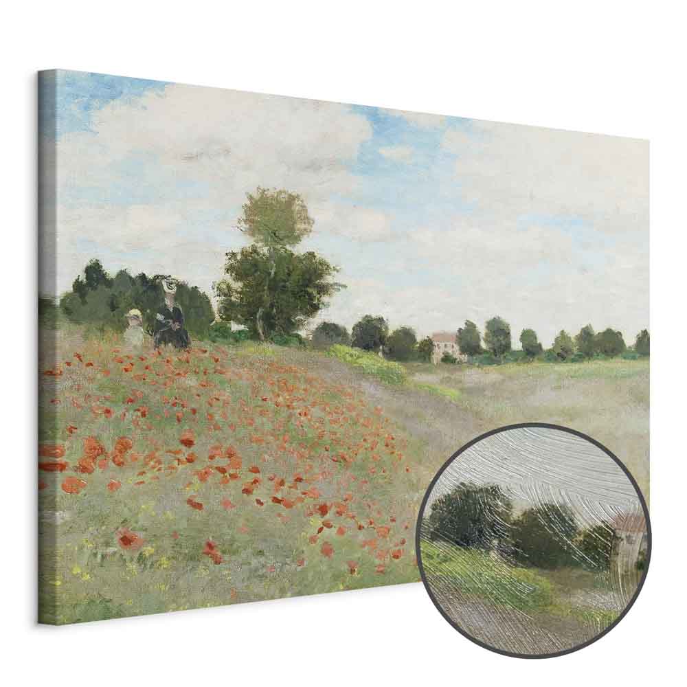 Monet Poppy Field Landscape Classic Canvas Print