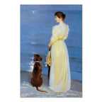 Skagen Beach Evening Figures Classic Canvas Print