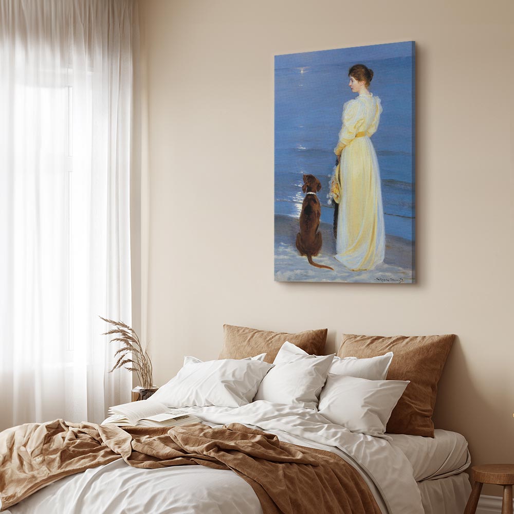 Skagen Beach Evening Figures Classic Canvas Print