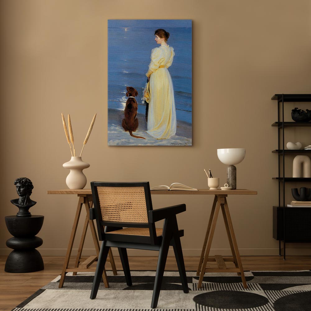 Skagen Beach Evening Figures Classic Canvas Print