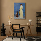 Skagen Beach Evening Figures Classic Canvas Print