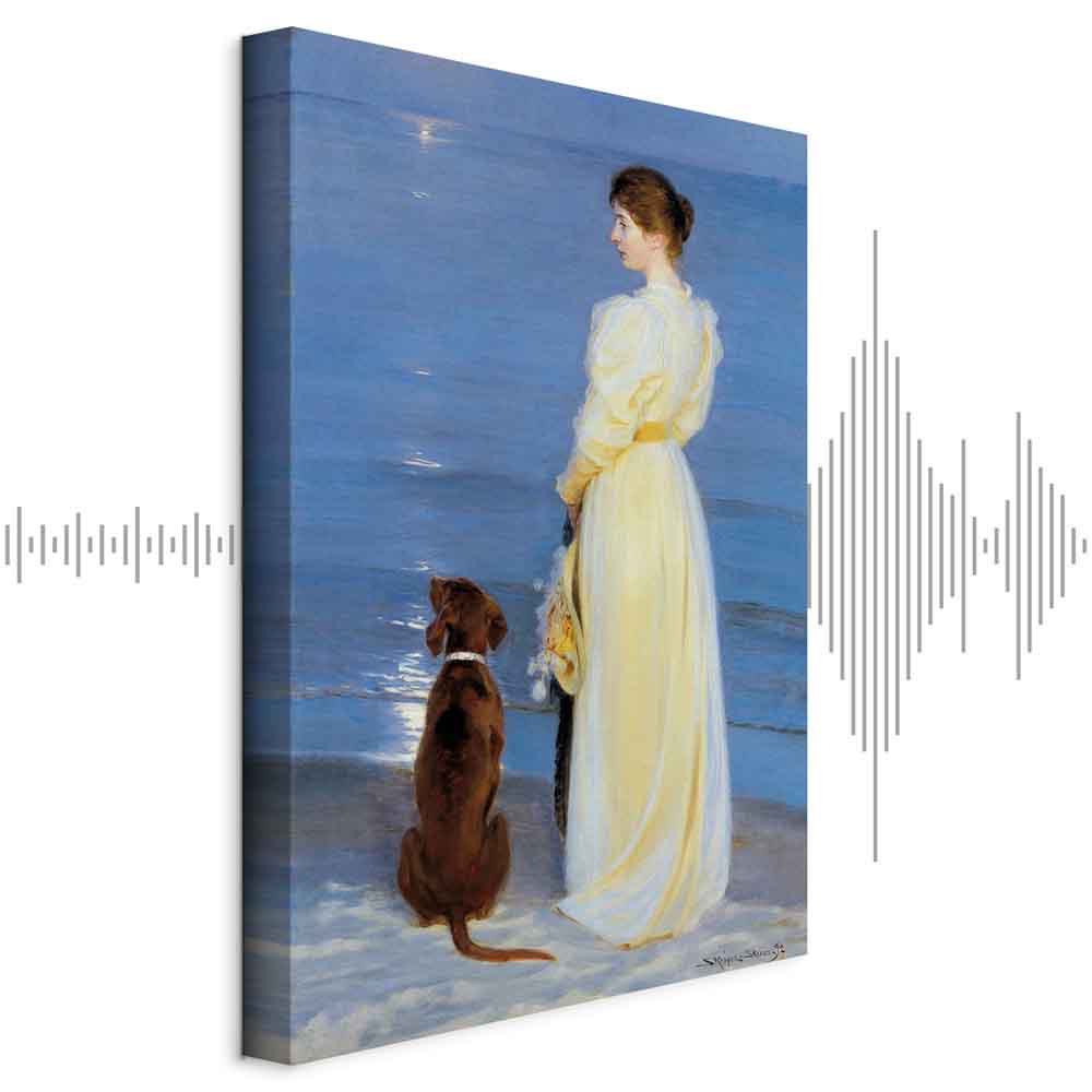 Skagen Beach Evening Figures Classic Canvas Print