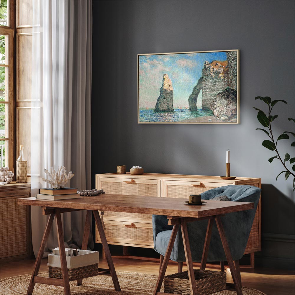 Monet Etretat Cliffs Seascape Classic Canvas Print