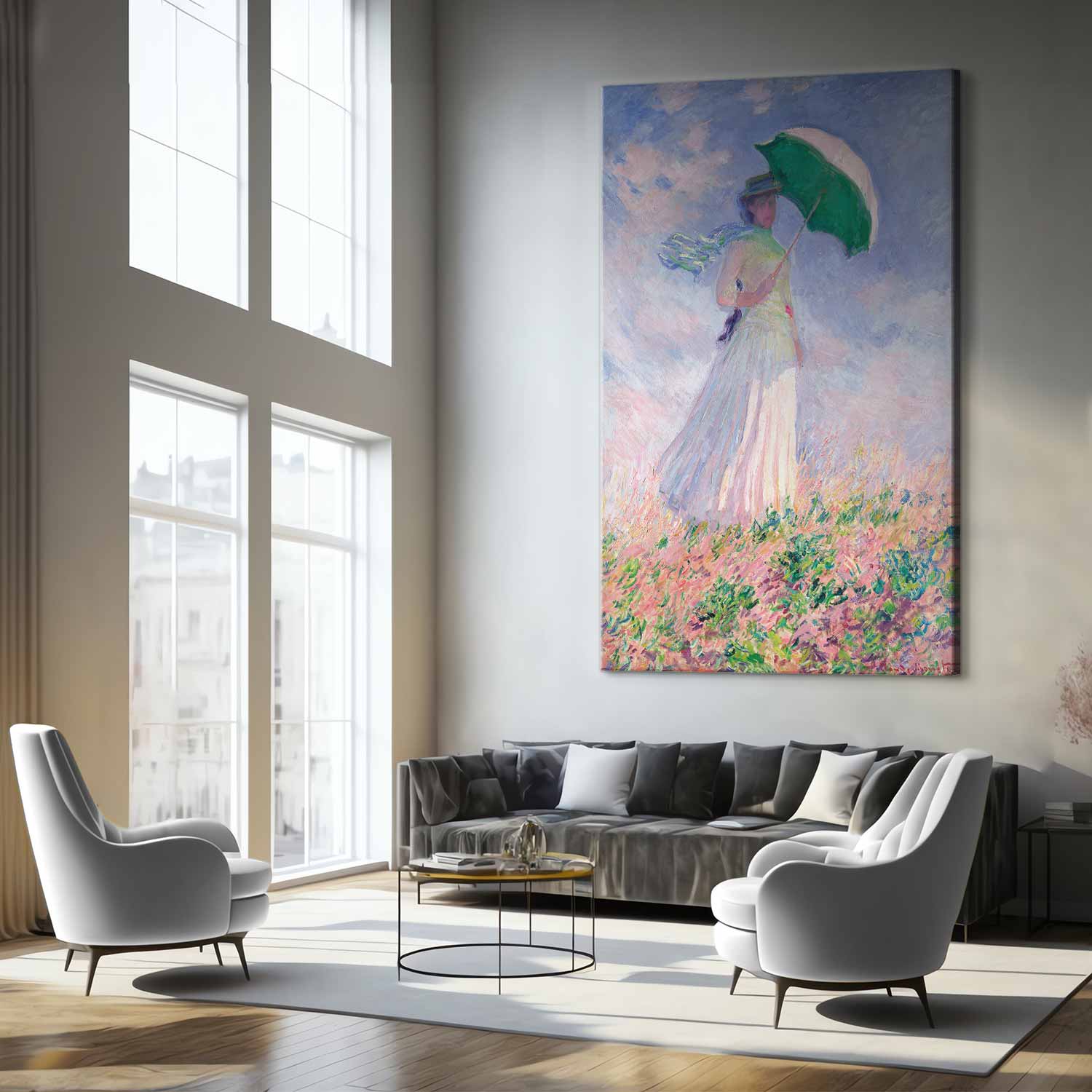 Woman with a Parasol Impressionist DIY Large Canvas Print
