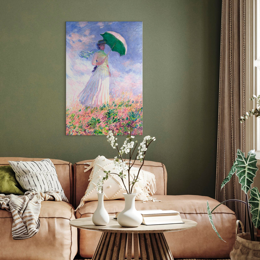 Canvas Print - Woman with a Parasol, facing right