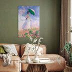 Canvas Print - Woman with a Parasol, facing right