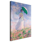 Canvas Print - Woman with a Parasol, facing right
