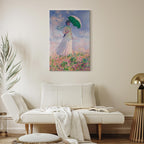 Canvas Print - Woman with a Parasol, facing right