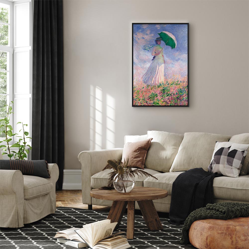 Canvas Print - Woman with a Parasol, facing right