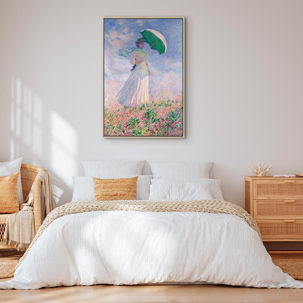 Canvas Print - Woman with a Parasol, facing right
