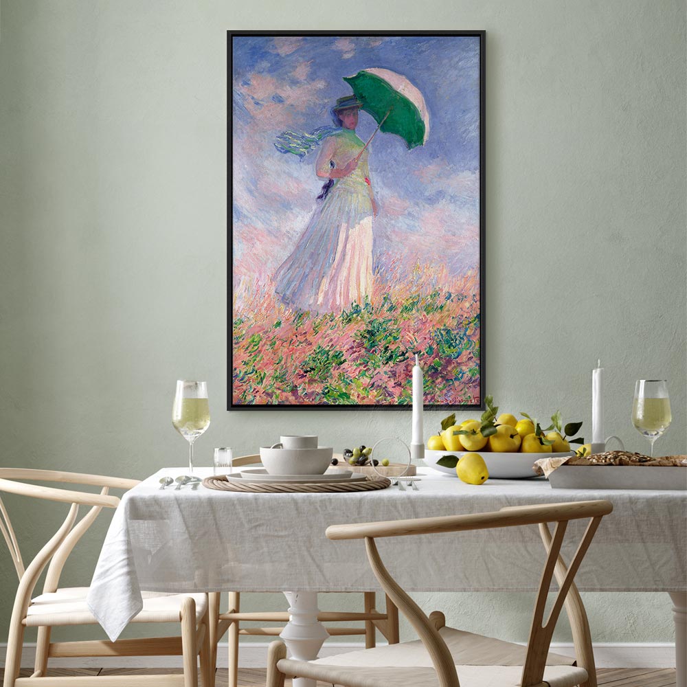 Canvas Print - Woman with a Parasol, facing right
