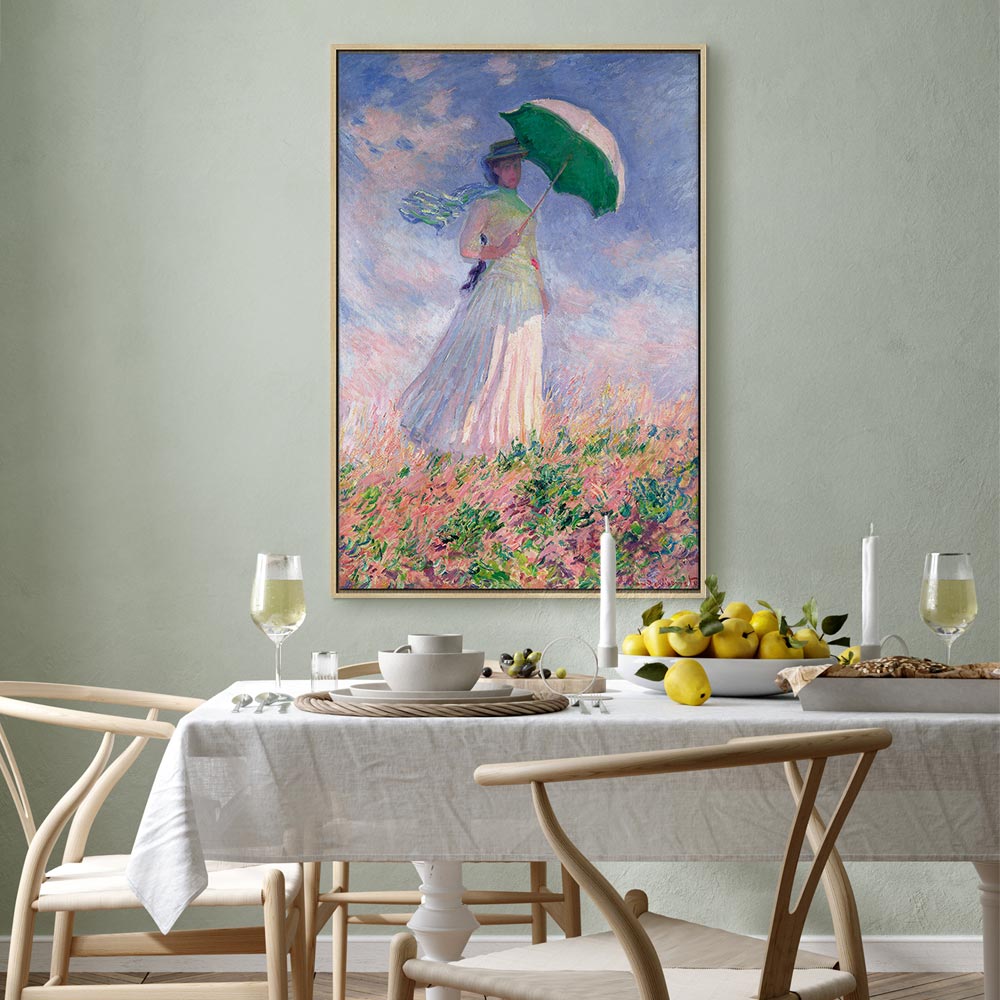 Canvas Print - Woman with a Parasol, facing right