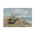 Fishing Boats Beach Classic Canvas Print