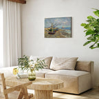 Fishing Boats Beach Classic Canvas Print