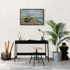 Fishing Boats Beach Classic Canvas Print