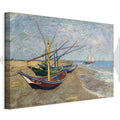 Fishing Boats Beach Classic Canvas Print