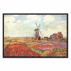 Monet Tulip Fields Windmill Landscape Canvas Print