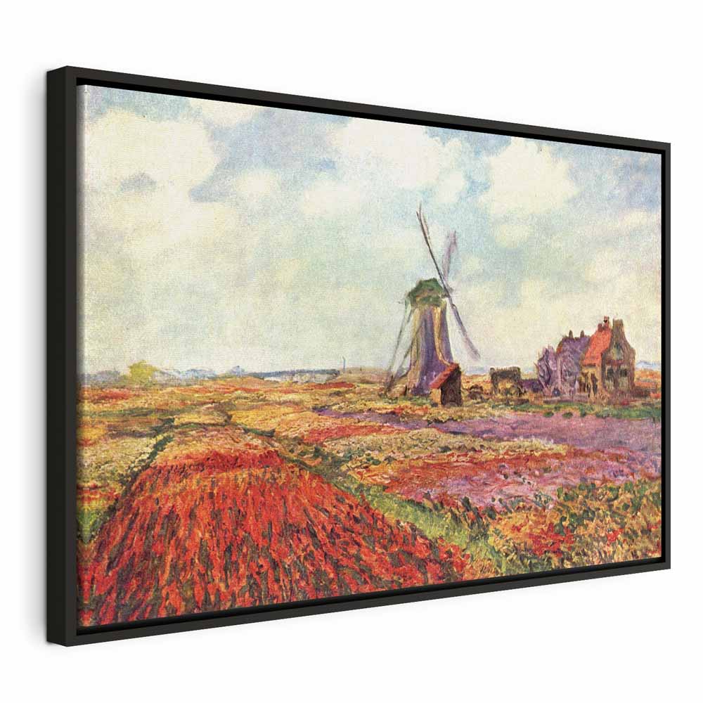 Monet Tulip Fields Windmill Landscape Canvas Print