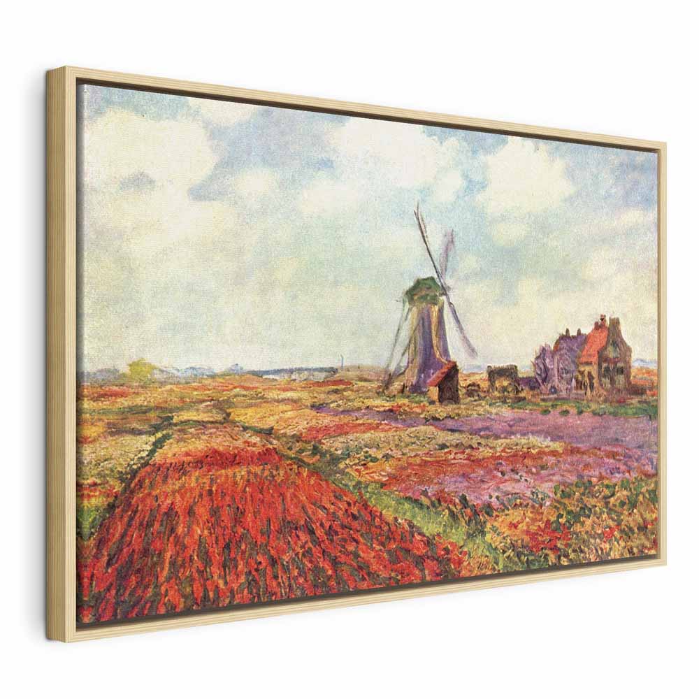 Monet Tulip Fields Windmill Landscape Canvas Print