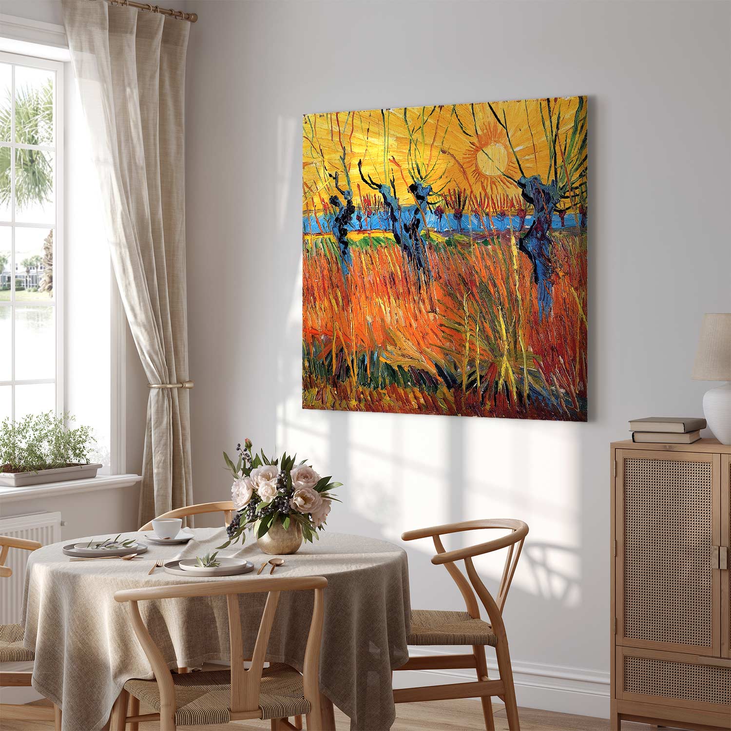 Willows at Sunset Landscape Canvas Print