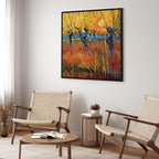 Willows at Sunset Landscape Canvas Print