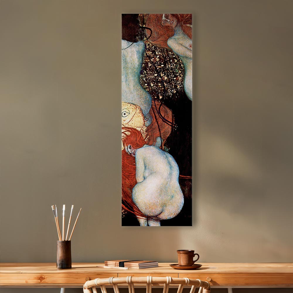 Klimt Goldfish Abstract Woman Canvas Print