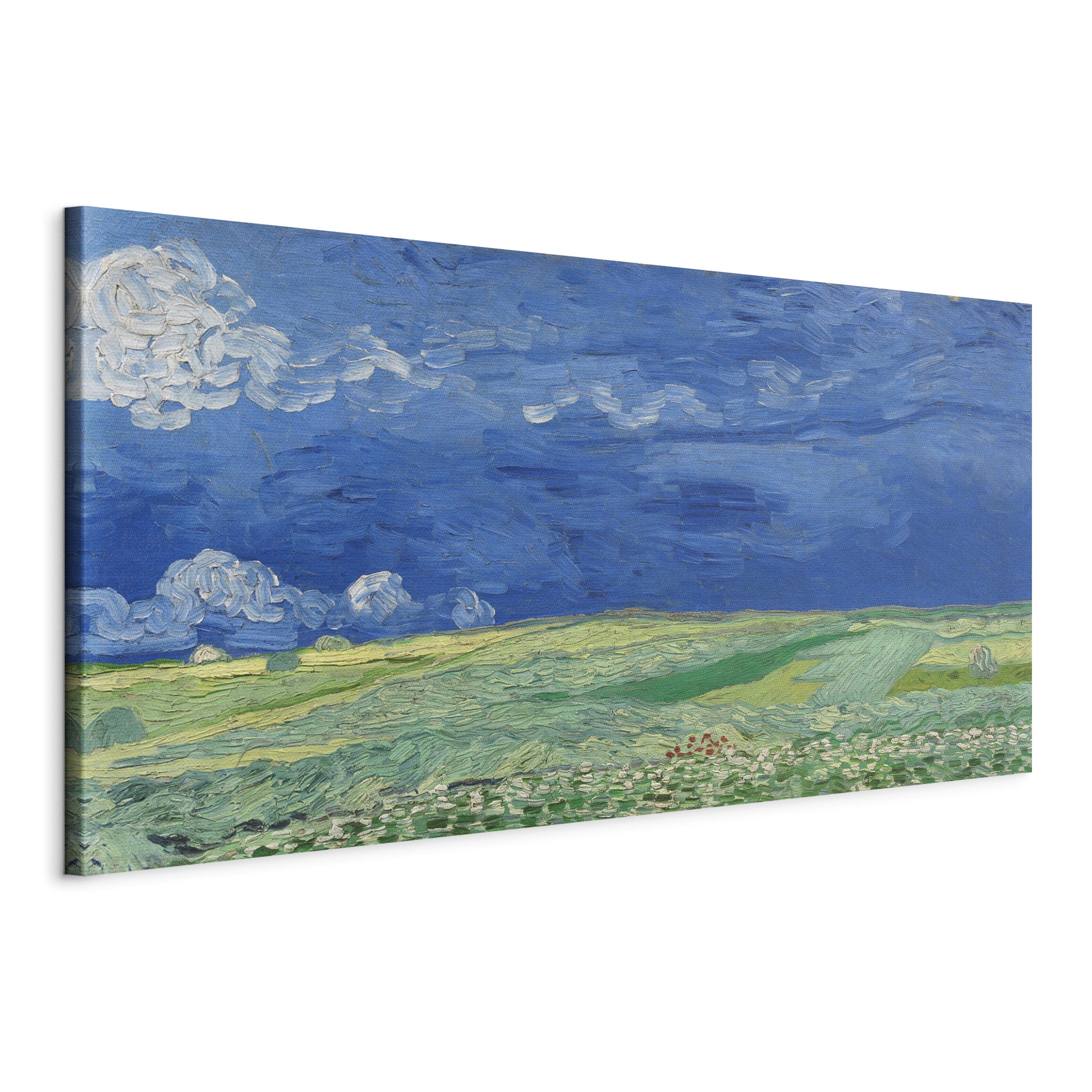 Canvas Print Wheatfield under Thunderclouds